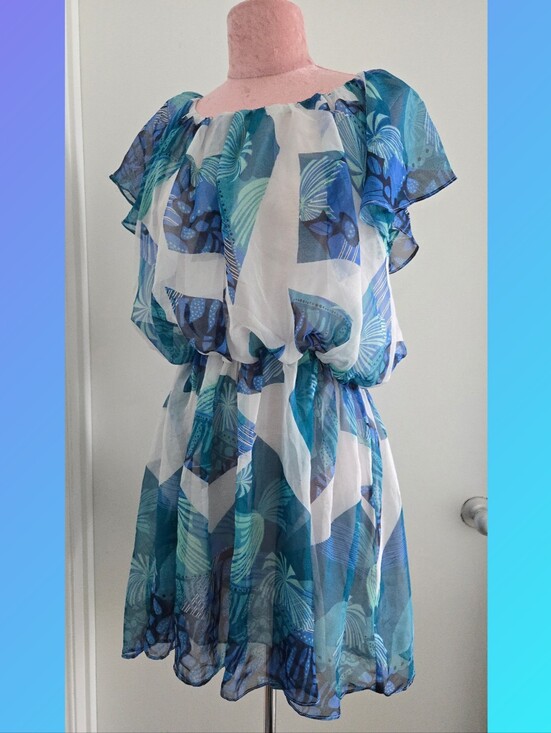 Marc Jacobs Dresses & Skirts - Silk Marc Jacobs Mini Dress Summer Cocktail Beach Blue Teal Size S